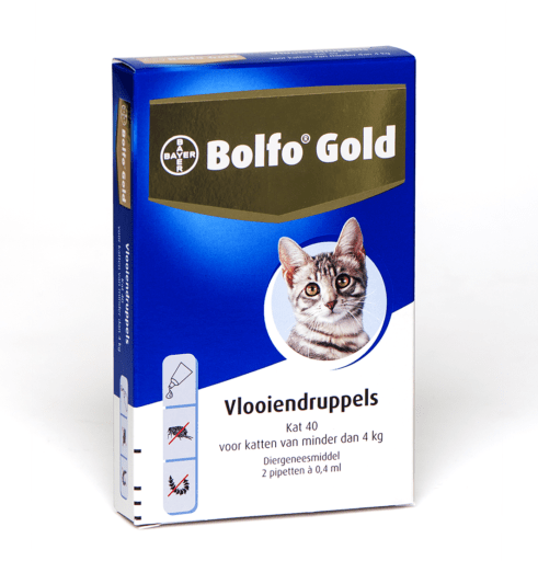 Bolfo Gold kat 40 (2 pipet) tot 4 kilo