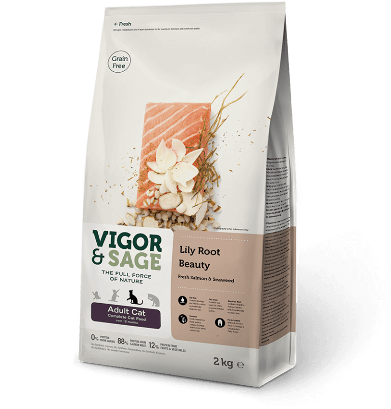 Vigor & Sage-Lily Root Beauty voor volwassen katten-400 gram-kattenbrokken