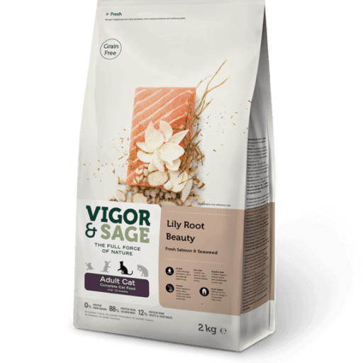 Vigor & Sage-Lily Root Beauty voor volwassen katten-400 gram-kattenbrokken