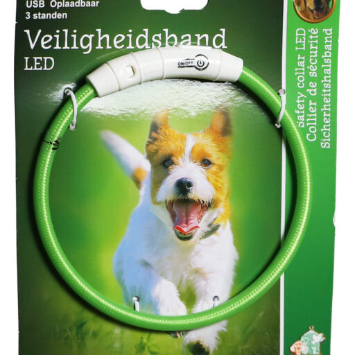 Boon veiligheidshalsband LED nylon 30-40cm verstelbaar groen